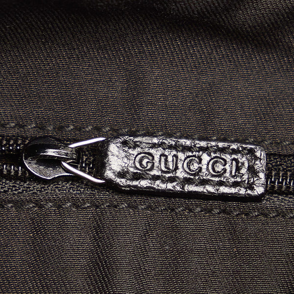 グッチ GGキャンバス ハンドバッグ 115002 ブラック キャンバス レザー レディース GUCCI 【中古】