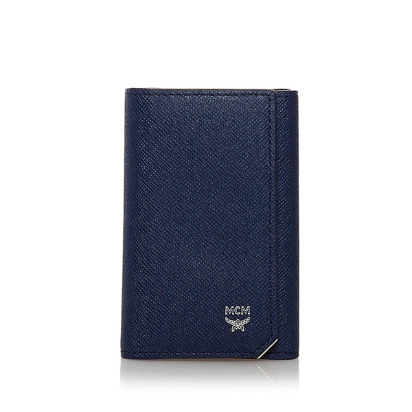 エム シー エム キーケース ネイビー レッド ブラック ベージュ レザー メンズ MCM 【中古】