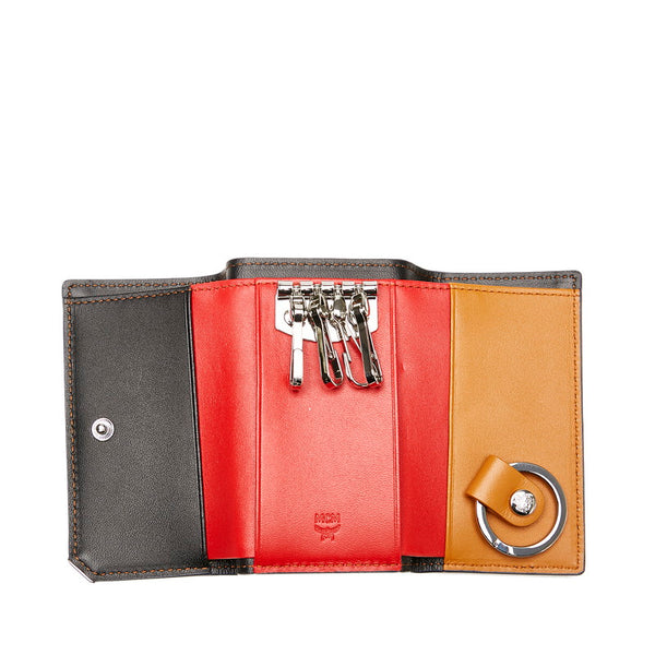 エム シー エム キーケース ネイビー レッド ブラック ベージュ レザー メンズ MCM 【中古】