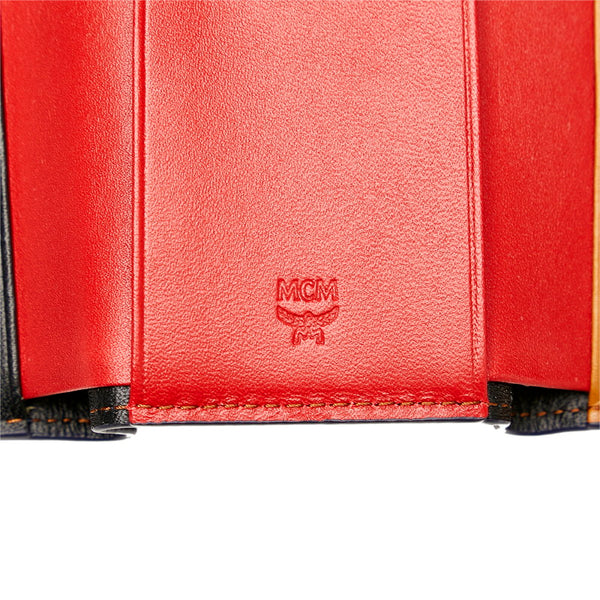 エム シー エム キーケース ネイビー レッド ブラック ベージュ レザー メンズ MCM 【中古】