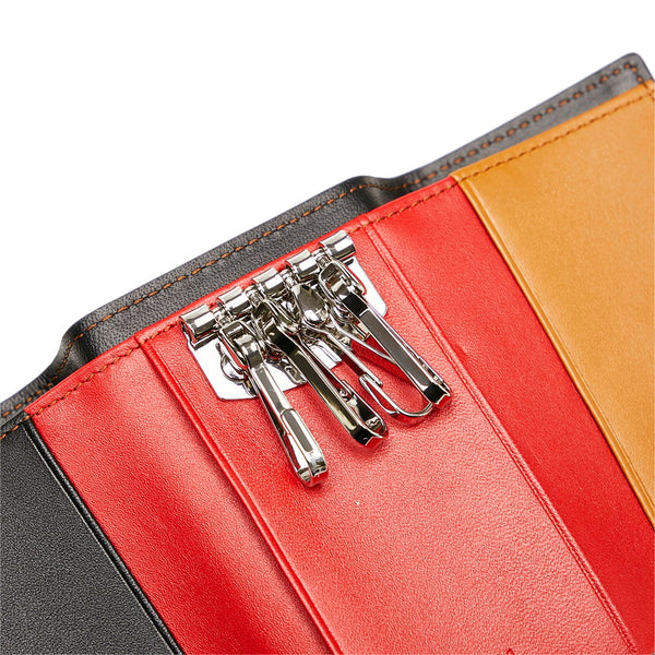 エム シー エム キーケース ネイビー レッド ブラック ベージュ レザー メンズ MCM 【中古】