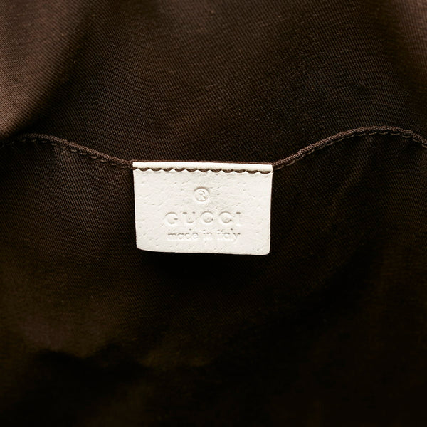 グッチ GGキャンバス トートバッグ 189669 ホワイト キャンバス レザー レディース GUCCI 【中古】