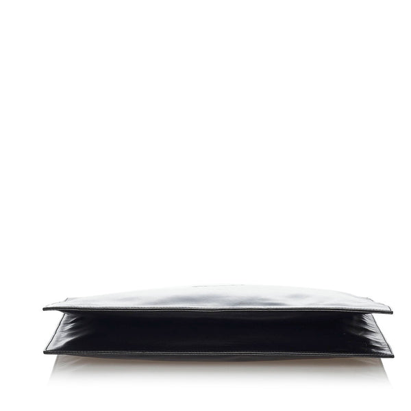 ロエベ アナグラム クラッチバッグ ブラック レザー メンズ LOEWE 【中古】