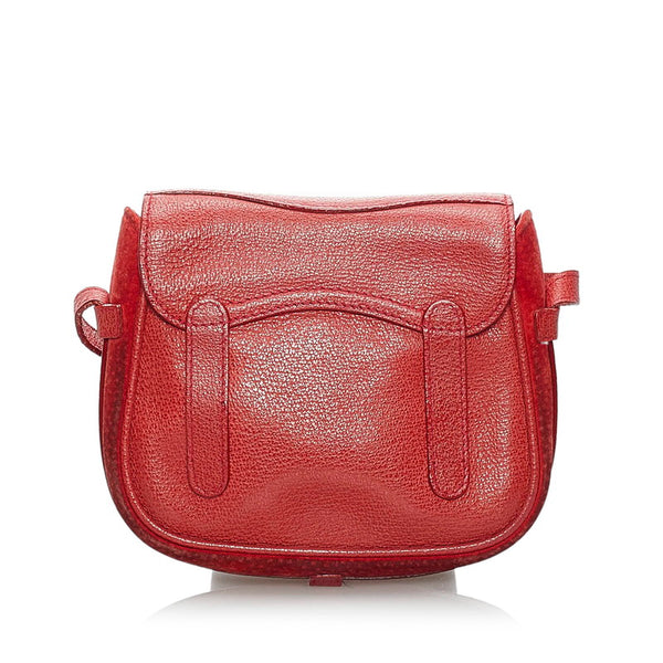 グッチ オールドグッチ サドルバッグ 斜め掛け ミニ ショルダーバッグ 007 113 レッド スウェード レザー レディース GUCCI 【中古】