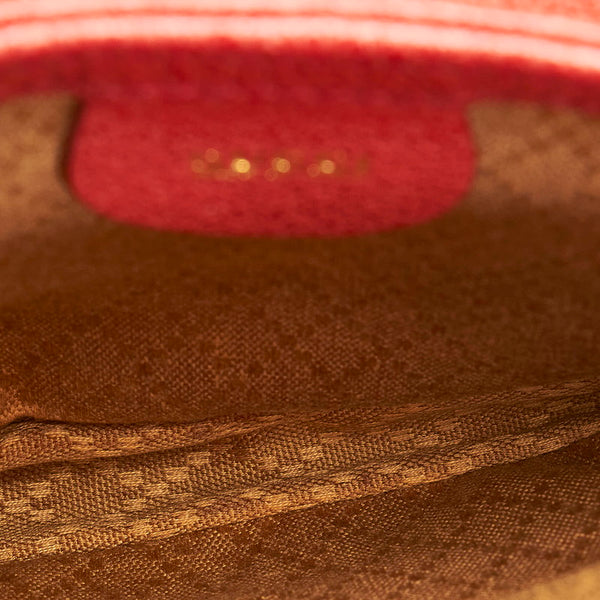 グッチ オールドグッチ サドルバッグ 斜め掛け ミニ ショルダーバッグ 007 113 レッド スウェード レザー レディース GUCCI 【中古】