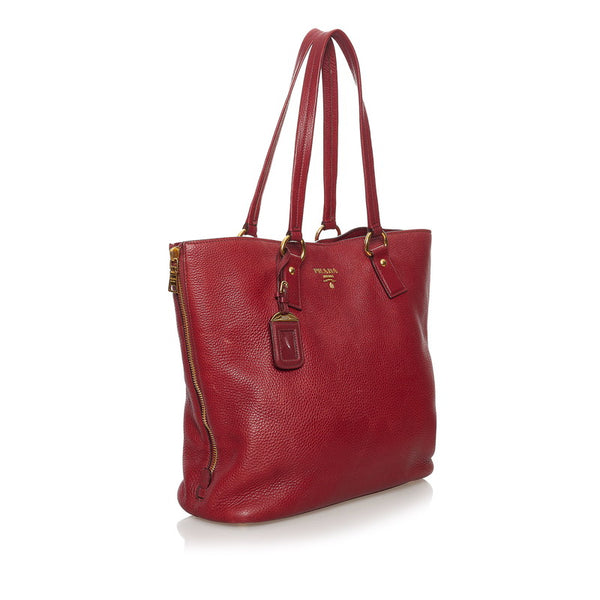 プラダ トートバッグ ショルダーバッグ BR4372 レッド レザー レディース PRADA 【中古】