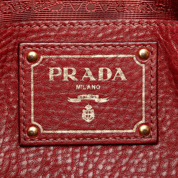 プラダ トートバッグ ショルダーバッグ BR4372 レッド レザー レディース PRADA 【中古】
