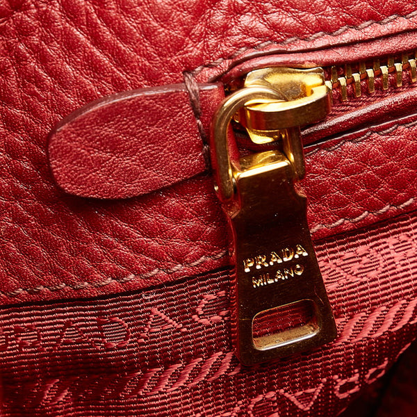 プラダ トートバッグ ショルダーバッグ BR4372 レッド レザー レディース PRADA 【中古】