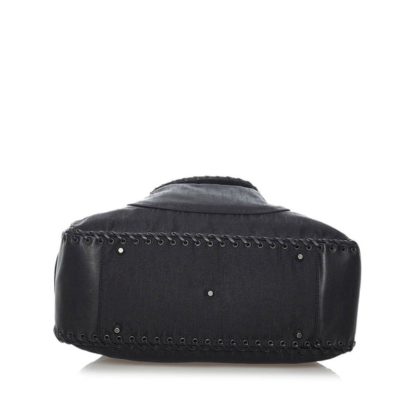 ディオール トロッター ハンドバッグ ブラック キャンバス レザー レディース Dior 【中古】