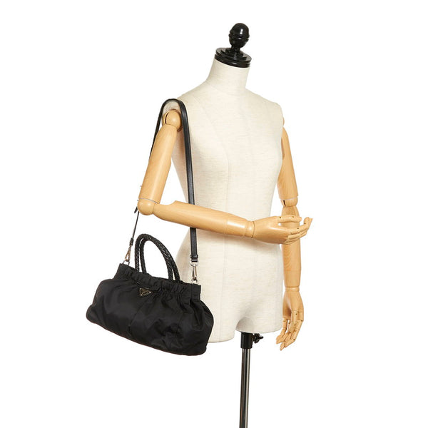 プラダ ハンドバッグ ショルダーバッグ 2WAY ブラック ナイロン レザー レディース PRADA 【中古】