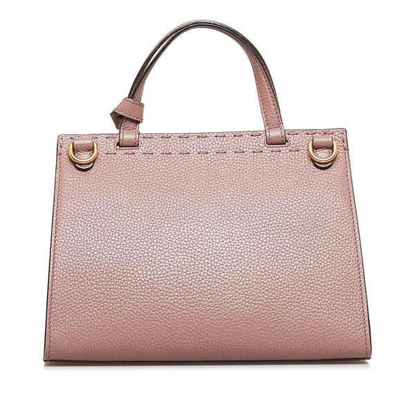 グッチ GGマーモント トップハンドルバッグ ハンドバッグ ショルダーバッグ2WAY 442622 ピンク ベージュ レザー レディース GUCCI 【中古】