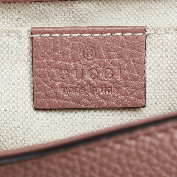 グッチ GGマーモント トップハンドルバッグ ハンドバッグ ショルダーバッグ2WAY 442622 ピンク ベージュ レザー レディース GUCCI 【中古】