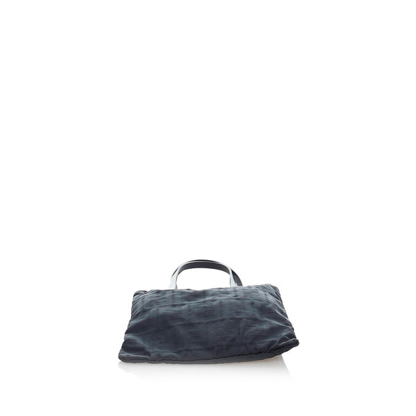 フェンディ ズッカ ハンドバッグ ブラック ナイロン レザー レディース FENDI 【中古】