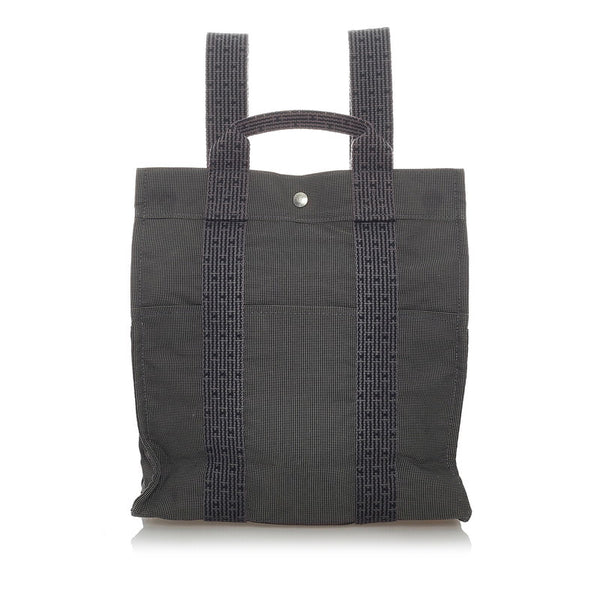 エルメス エールラインアドMM リュック バックパック グレー キャンバス メンズ HERMES 【中古】