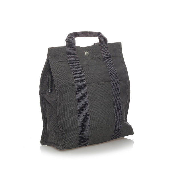 エルメス エールラインアドMM リュック バックパック グレー キャンバス メンズ HERMES 【中古】