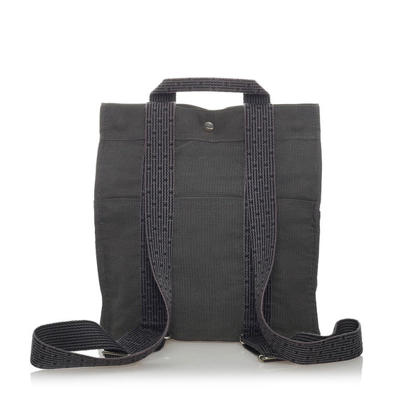 エルメス エールラインアドMM リュック バックパック グレー キャンバス メンズ HERMES 【中古】