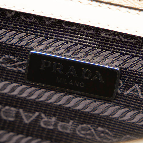 プラダ サフィアーノ 1BD034 ホワイト レザー チェーン ショルダーバッグ レディース PRADA 【中古】