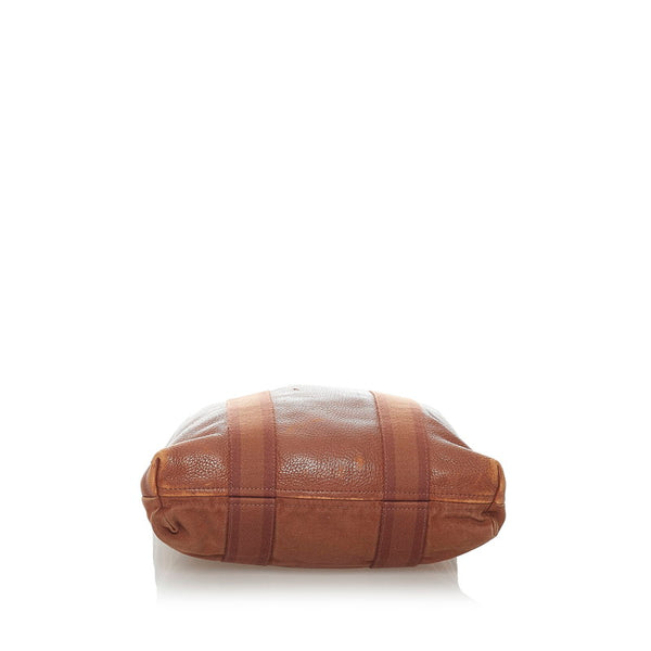 エルメス フールトゥ カバス トートバッグ ブラウン レザー キャンバス メンズ HERMES 【中古】