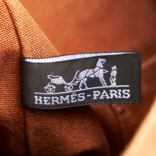 エルメス フールトゥ カバス トートバッグ ブラウン レザー キャンバス メンズ HERMES 【中古】