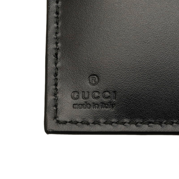 グッチ グッチシマ ニューウェブ 二つ折り財布 408826 ブラック レッド グリーン レザー メンズ GUCCI 【中古】