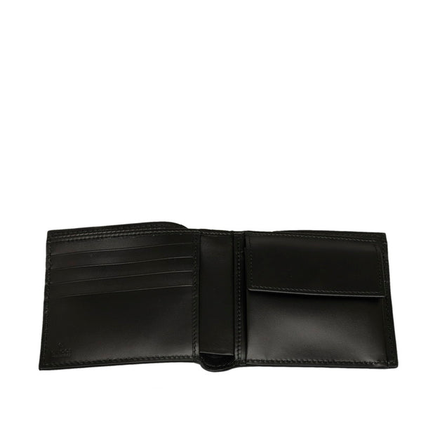 グッチ グッチシマ ニューウェブ 二つ折り財布 408826 ブラック レッド グリーン レザー メンズ GUCCI 【中古】