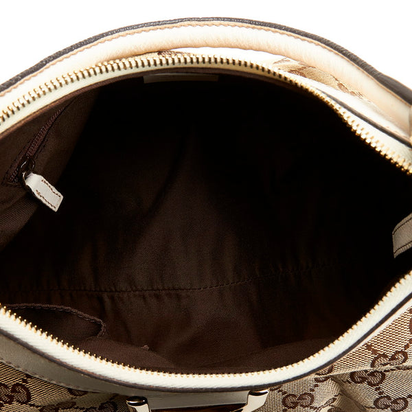 グッチ GGキャンバス アビー ワンショルダーバッグ ハンドバッグ 190525 ベージュ ホワイト キャンバス レザー レディース GUCCI 【中古】