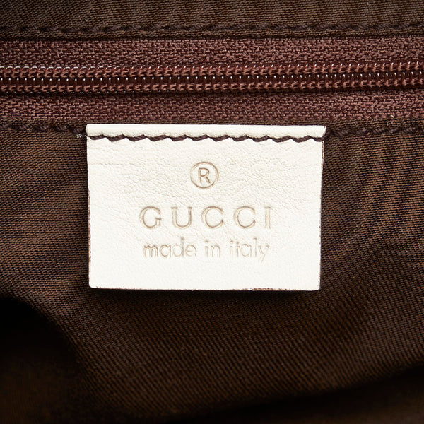 グッチ GGキャンバス アビー ワンショルダーバッグ ハンドバッグ 190525 ベージュ ホワイト キャンバス レザー レディース GUCCI 【中古】