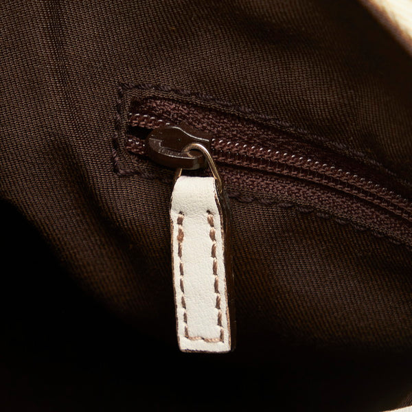 グッチ GGキャンバス アビー ワンショルダーバッグ ハンドバッグ 190525 ベージュ ホワイト キャンバス レザー レディース GUCCI 【中古】