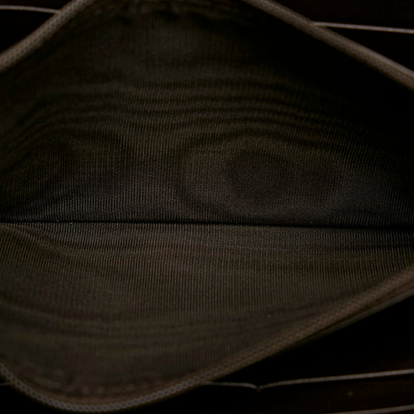 グッチ マイクログッチシマ ラウンドファスナー 長財布 449391 ダークブラウン レザー レディース GUCCI 【中古】