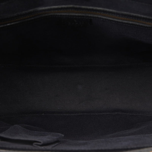 グッチ GGキャンバス ゴールド金具 ハンドバッグ トートバッグ 120897 ブラック キャンバス レザー レディース GUCCI 【中古】