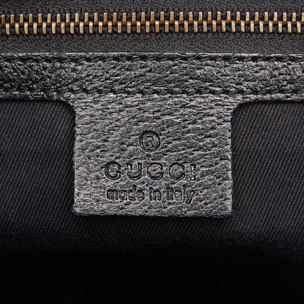 グッチ GGキャンバス ゴールド金具 ハンドバッグ トートバッグ 120897 ブラック キャンバス レザー レディース GUCCI 【中古】