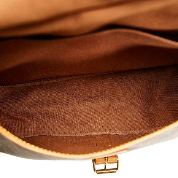 ルイ ヴィトン モノグラム ソミュール35 斜め掛け ショルダーバッグ M42254 ブラウン PVC レザー レディース LOUIS VUITTON 【中古】
