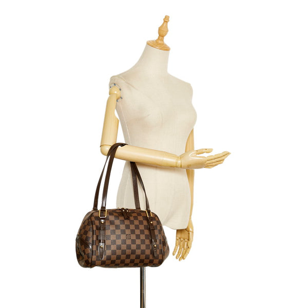 ルイ ヴィトン ダミエ リヴィントンGM ハンドバッグ ショルダーバッグ N41158 ブラウン PVC レザー レディース LOUIS VUITTON 【中古】