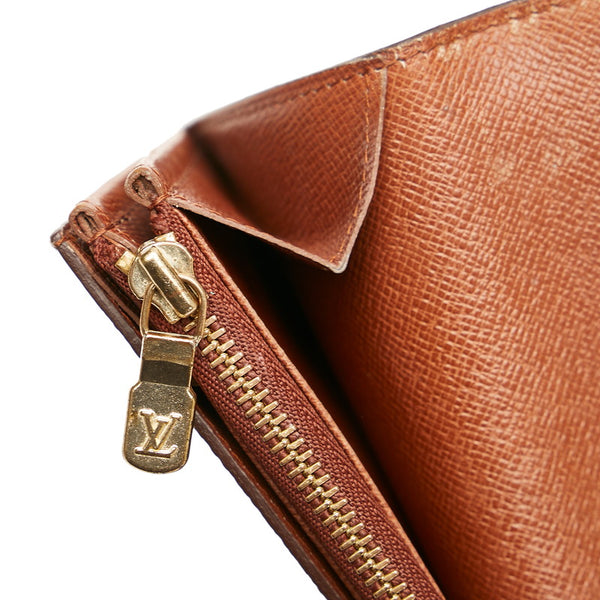 ルイ ヴィトン モノグラム ポシェット ポルトモネクレディ 長財布 M61723 ブラウン PVC レザー レディース LOUIS VUITTON 【中古】