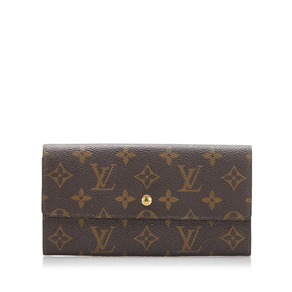 ルイ ヴィトン モノグラム ポシェット ポルトモネクレディ 長財布 M61723 ブラウン PVC レザー レディース LOUIS VUITTON 【中古】