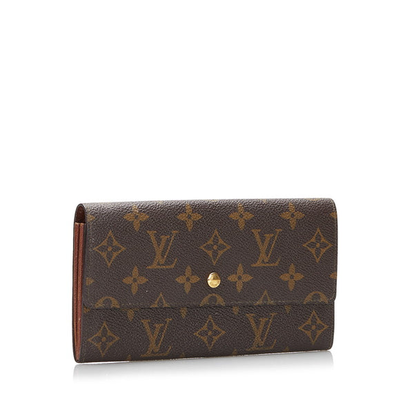 ルイ ヴィトン モノグラム ポシェット ポルトモネクレディ 長財布 M61723 ブラウン PVC レザー レディース LOUIS VUITTON 【中古】