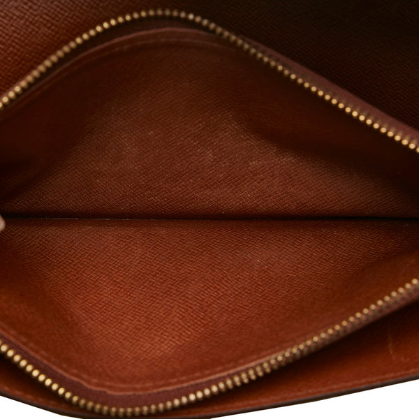 ルイ ヴィトン モノグラム ポシェット ポルトモネクレディ 長財布 M61723 ブラウン PVC レザー レディース LOUIS VUITTON 【中古】
