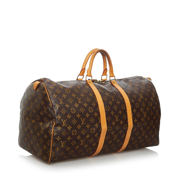ルイ ヴィトン モノグラム キーポル55 M41424 ブラウン PVC レザー ボストンバッグ レディース LOUIS VUITTON 【中古】