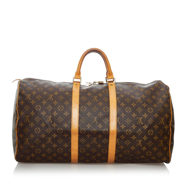 ルイ ヴィトン モノグラム キーポル55 M41424 ブラウン PVC レザー ボストンバッグ レディース LOUIS VUITTON 【中古】