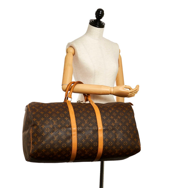 ルイ ヴィトン モノグラム キーポル55 M41424 ブラウン PVC レザー ボストンバッグ レディース LOUIS VUITTON 【中古】