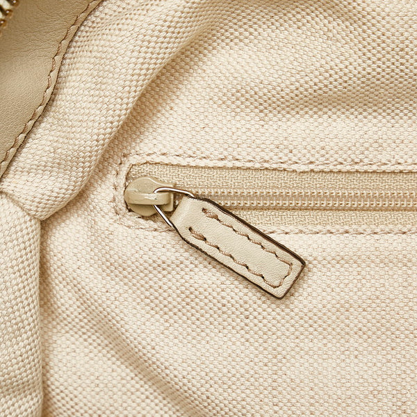 グッチ GGキャンバス ハンドバッグ ショルダーバッグ 2WAY 223974 ベージュ レザー キャンバス レディース GUCCI 【中古】