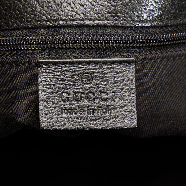 グッチ GGキャンバス ショルダーバッグ トートバッグ 120837 ブラック キャンバス レザー レディース GUCCI 【中古】