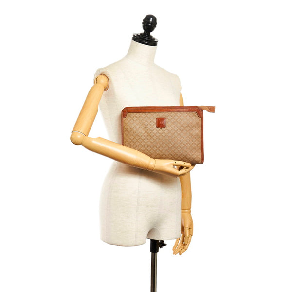 セリーヌ マカダム セカンドバッグ ベージュ PVC レザー メンズ CELINE 【中古】