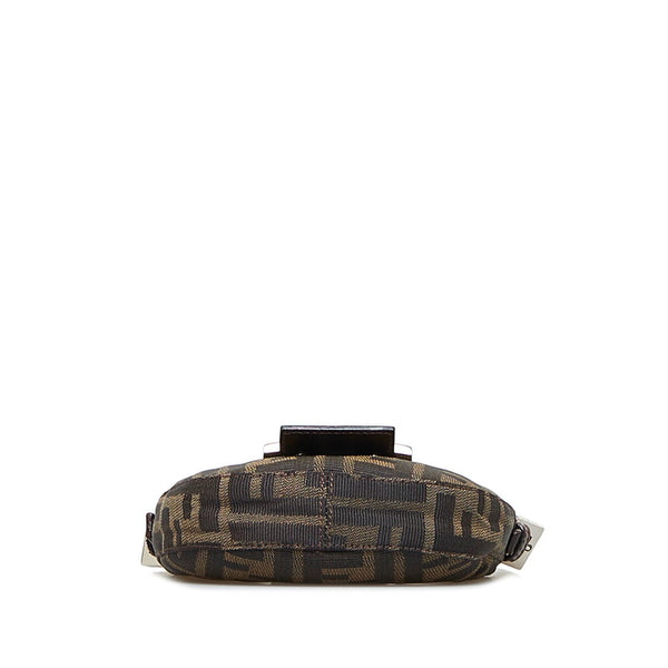 フェンディ ズッカ ミニクロワッサン ポーチ 26673 ブラウン キャンバス レザー レディース FENDI 【中古】