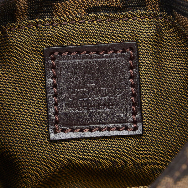 フェンディ ズッカ ミニクロワッサン ポーチ 26673 ブラウン キャンバス レザー レディース FENDI 【中古】