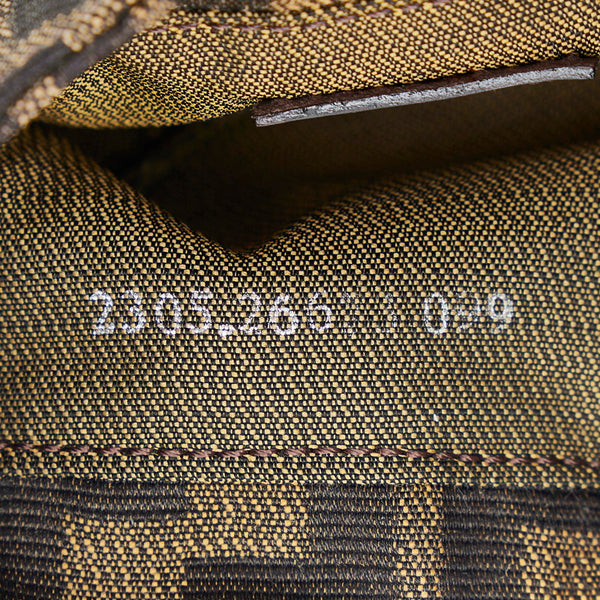 フェンディ ズッカ ミニクロワッサン ポーチ 26673 ブラウン キャンバス レザー レディース FENDI 【中古】