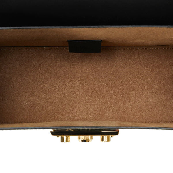 グッチ GGスモールバンブー パドロック ゴールド金具 ハンドバッグ ショルダーバッグ 2WAY 603221 ベージュ ブラック PVC レザー レディース GUCCI 【中古】