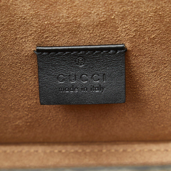 グッチ GGスモールバンブー パドロック ゴールド金具 ハンドバッグ ショルダーバッグ 2WAY 603221 ベージュ ブラック PVC レザー レディース GUCCI 【中古】