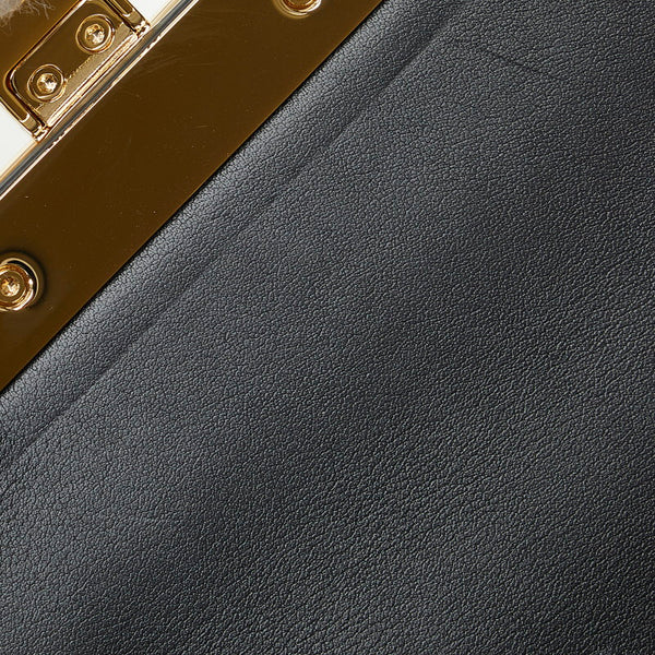 グッチ GGスモールバンブー パドロック ゴールド金具 ハンドバッグ ショルダーバッグ 2WAY 603221 ベージュ ブラック PVC レザー レディース GUCCI 【中古】