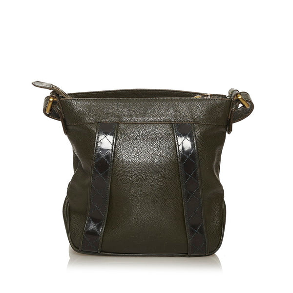 バーバリー 斜め掛け ショルダーバッグ グリーン レザー メンズ BURBERRY 【中古】